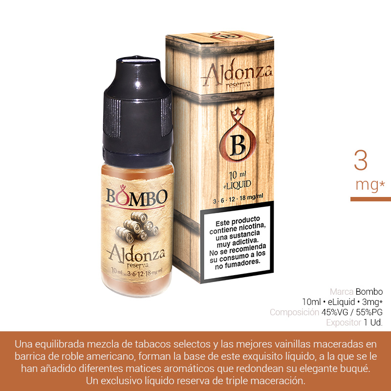 BOMBO E-LIQUID ALDONZA 03 mg 10 ml 1 Ud.