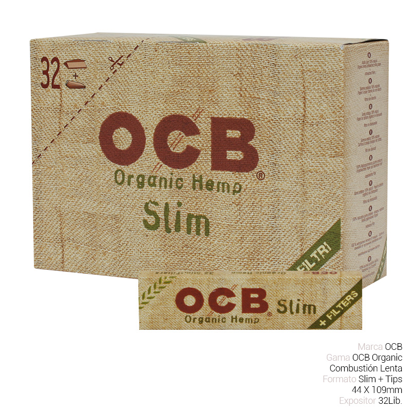 OCB SLIM ORGANIC + TIPS 32 Lib.