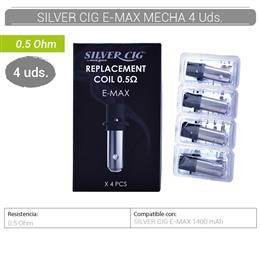 SILVER CIG MECHA E-MAX 0.5 Ohm DL10 4 Uds. 40678780