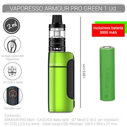 VAPORESSO ARMOUR PRO KIT 2 ml GREEN 1 Ud. 99645051