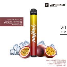 PUFFMI NEW PASSION FRUIT ICE DIS. 600 PUFF 20mg 1 Ud.