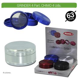 GRINDER 4 Part. ATOMIC CHIMO ALU 63 mm. 4 Uds. 02.12486