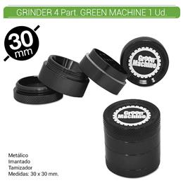 GRINDER 4 Part. GREEN MACHINE BLACK 30 mm. 1 Ud. 16081a [BGR4-30]