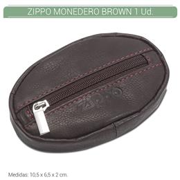 ZIPPO MONEDERO CREMALLERA PIEL BROWN 1 Ud. 2005414
