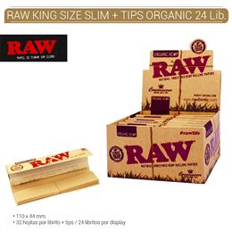 RAW KING SIZE SLIM + TIPS ORGANIC 24 Lib.
