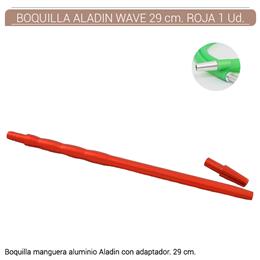 BOQUILLA SHISHA ALADIN WAVE ALUMINIO ROJA 29 cm. 1 Ud. M320R
