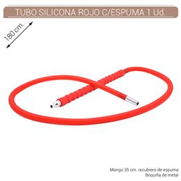 TUBO SHISHA ATOMIC SILICONA C/ ESPUMA ROJO 1,80 mt. 1 Ud. 02.39978