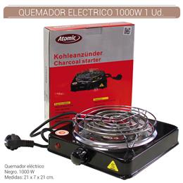 HORNILLO ELECTRICO ATOMIC 1000W NEGRO 1 Ud. 01.23050