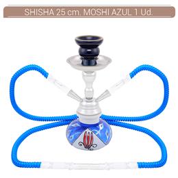 SHISHA 25 cm.2 Mang. MOSHI AZUL 1 Ud. 02.30772