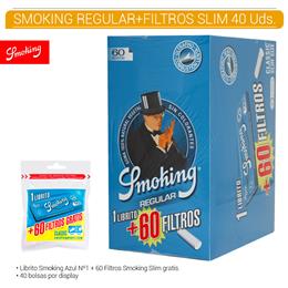 SMOKING FILTROS SLIM CLASSIC + REG.  BLUE 40 Uds.