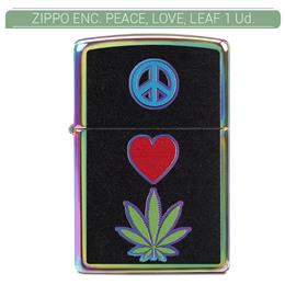 ZIPPO ENC. PEACE, LOVE, LEAF DESIGN Ud. 60003683