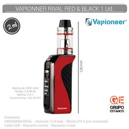 VAPIONEER RIVAL RED & BLACK 1 Ud. [CV025]